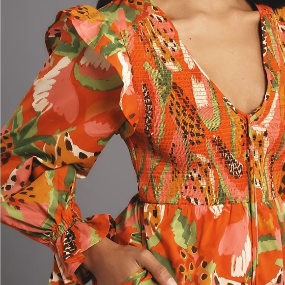 New FARM RIO Tropical Ruffle Sleeve Romper - Picture 5 of 16